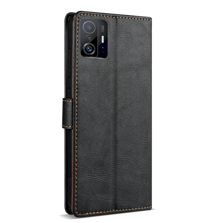 For Xiaomi 11T / 11T Pro N.BEKUS CSJ-P1 Solid Color Leather Phone Case(Black)