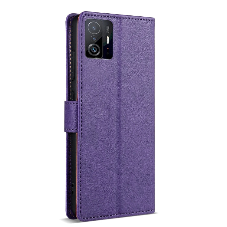 For Xiaomi 11T / 11T Pro N.BEKUS CSJ-P1 Solid Color Leather Phone Case(Purple)