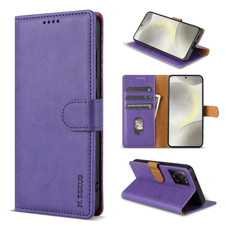 For Xiaomi 13T / 13T Pro N.BEKUS CSJ-P1 Solid Color Leather Phone Case(Purple)