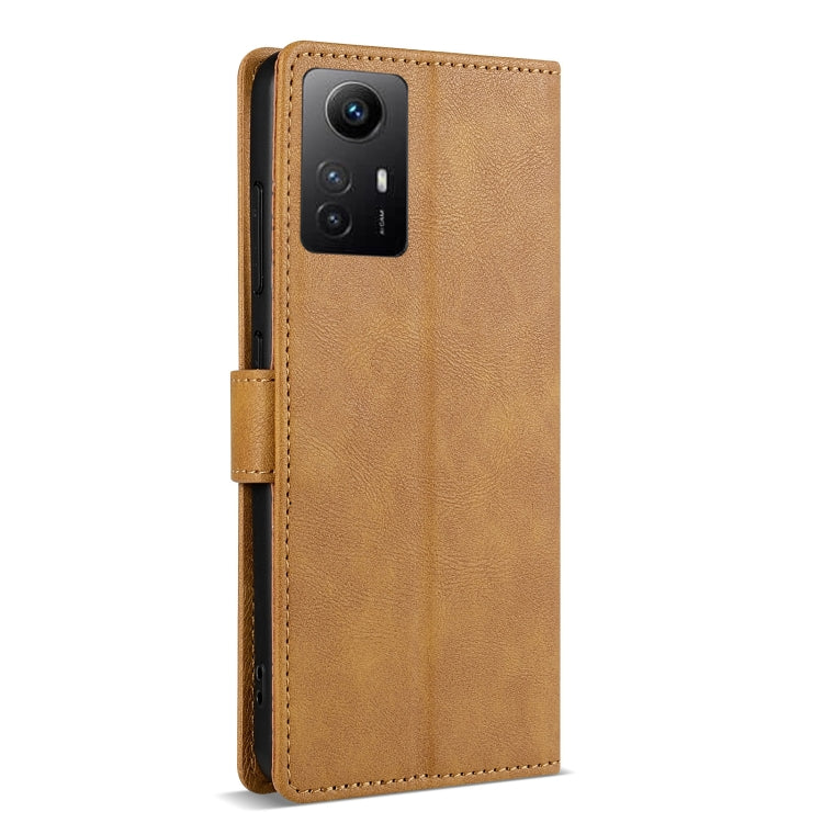 For Xiaomi 12T / 12T Pro N.BEKUS CSJ-P1 Solid Color Leather Phone Case(Brown)