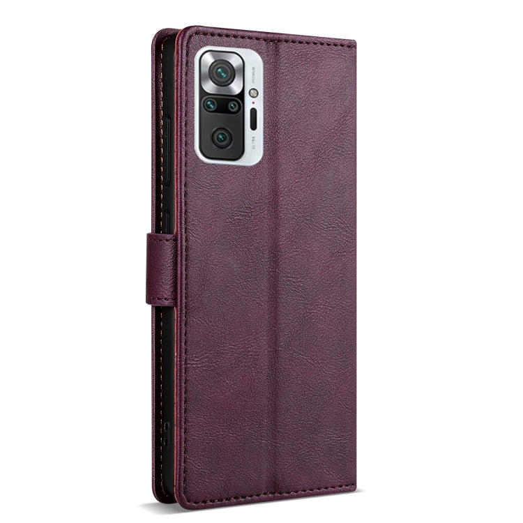For Redmi Note 10 Pro N.BEKUS CSJ-P1 Solid Color Leather Phone Case(Wine Red)