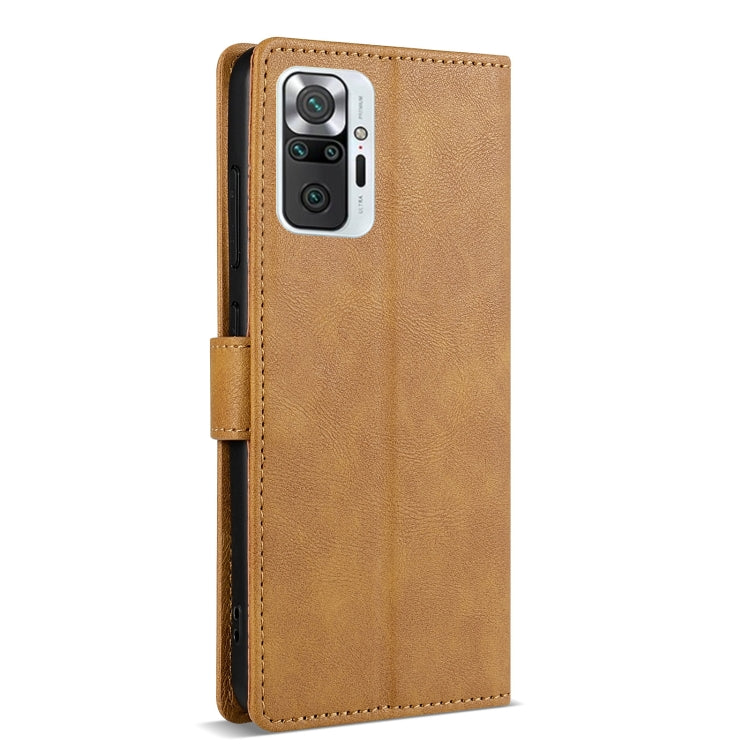 For Redmi Note 10 Pro N.BEKUS CSJ-P1 Solid Color Leather Phone Case(Brown)
