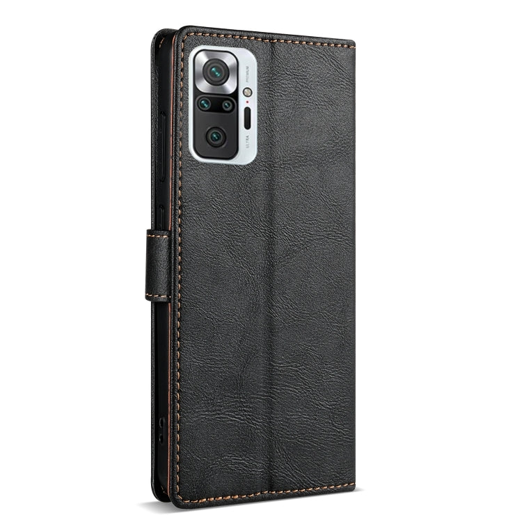 For Redmi Note 10 Pro N.BEKUS CSJ-P1 Solid Color Leather Phone Case(Black)