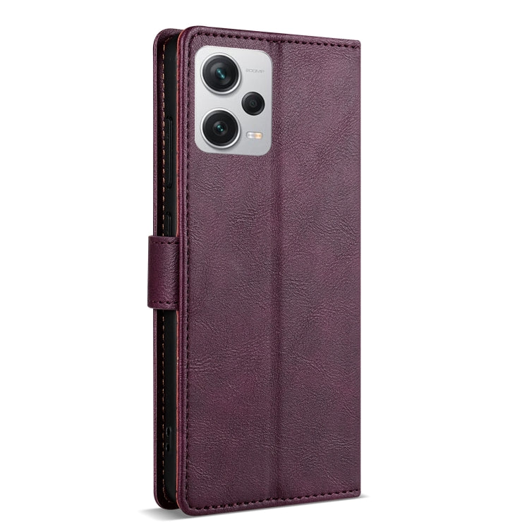 For Redmi Note 12 Pro 5G Global N.BEKUS CSJ-P1 Solid Color Leather Phone Case(Wine Red)