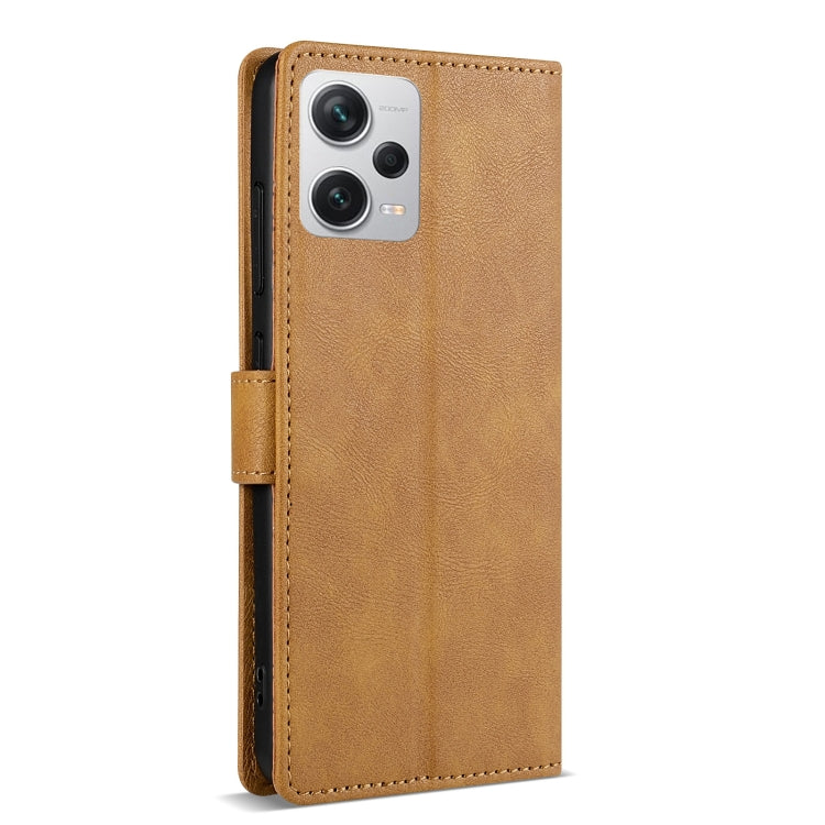 For Redmi Note 12 Pro 5G Global N.BEKUS CSJ-P1 Solid Color Leather Phone Case(Brown)