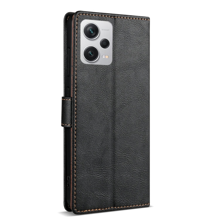 For Redmi Note 12 Pro+ 5G Global N.BEKUS CSJ-P1 Solid Color Leather Phone Case(Black)