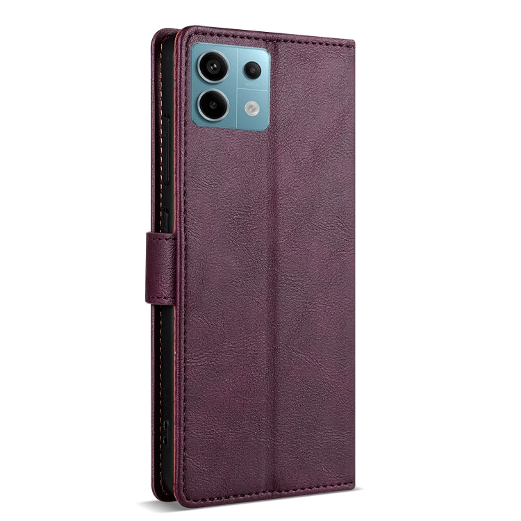 For Redmi Note 13 5G Global N.BEKUS CSJ-P1 Solid Color Leather Phone Case(Wine Red)