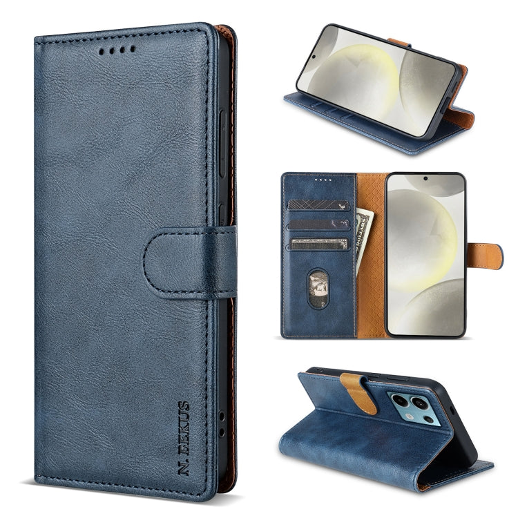 For Redmi Note 13 4G N.BEKUS CSJ-P1 Solid Color Leather Phone Case(Blue)