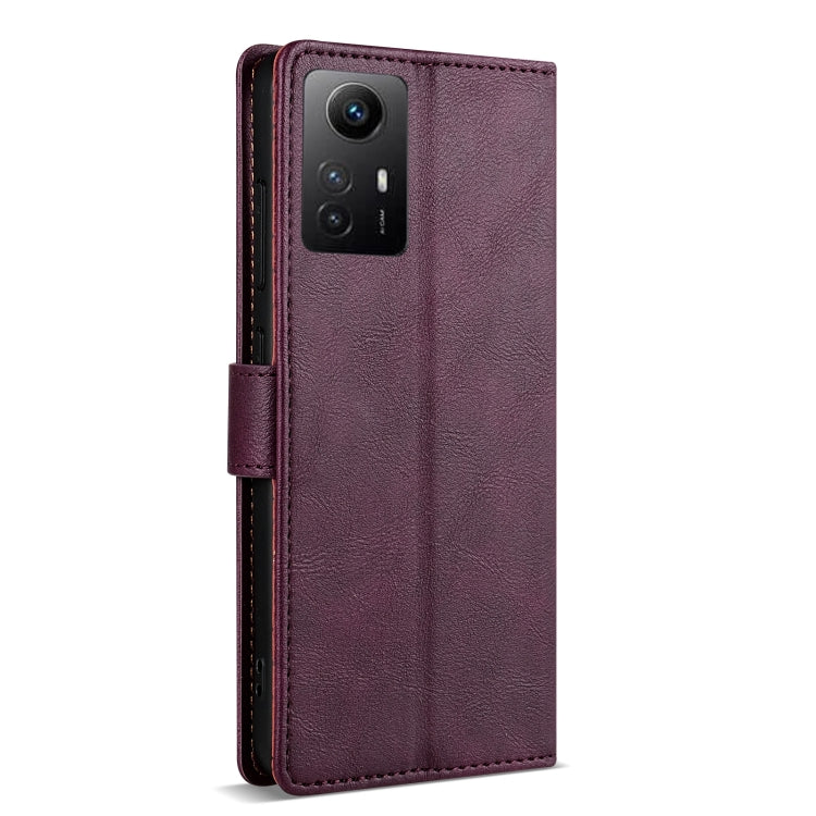 For Redmi Note 12S 4G / Note 11 4G Global N.BEKUS CSJ-P1 Solid Color Leather Phone Case(Wine Red)