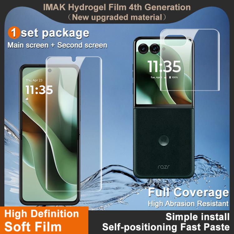 For Motorola Razr 60 Ultra imak 4th Generation Screen Hydrogel Film Protector, Main Screen + Second Screen 1 Set