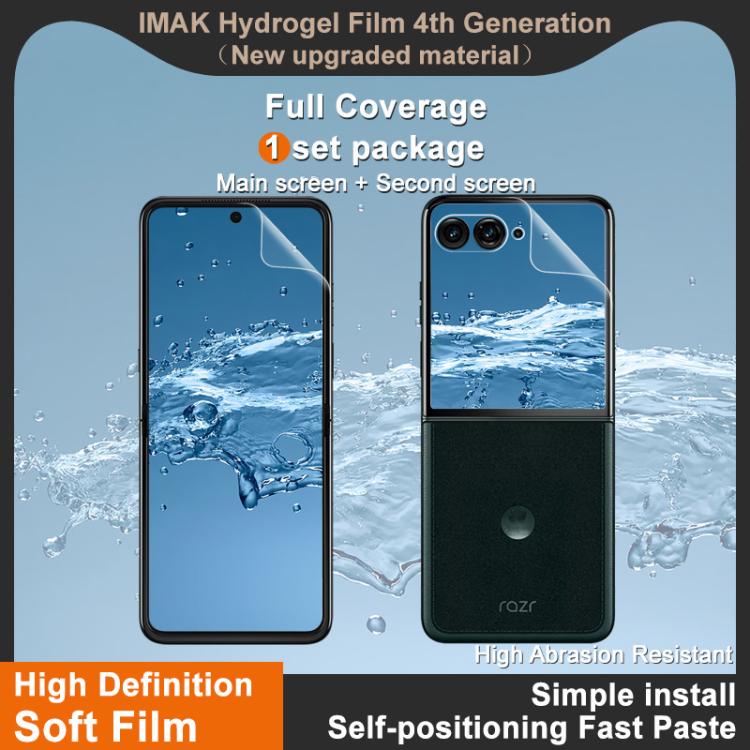For Motorola Razr 60 Ultra imak 4th Generation Screen Hydrogel Film Protector, Main Screen + Second Screen 1 Set