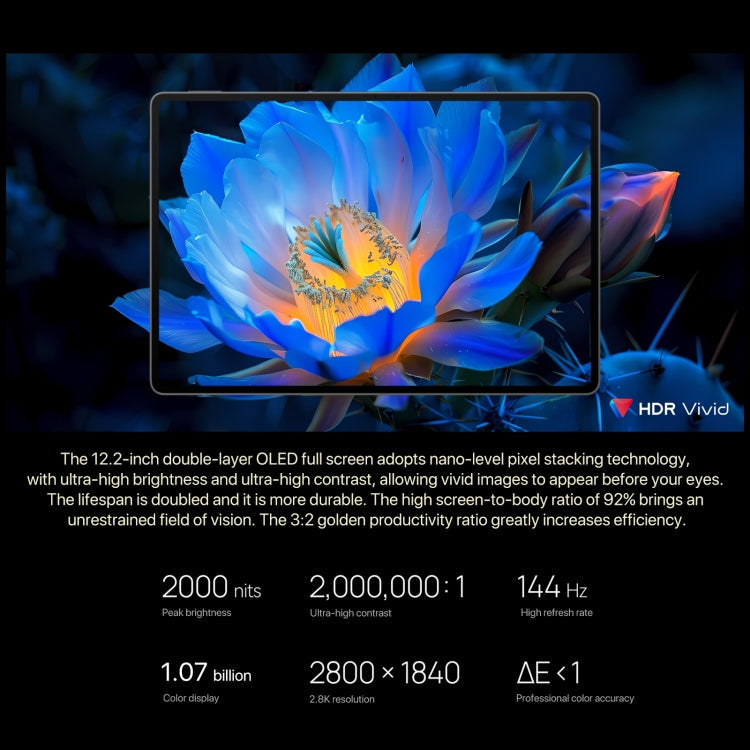 HUAWEI MatePad Pro 12.2 inch Soft Light Screen WiFi, 16GB+1TB, HarmonyOS 4.2 Hisilicon Kirin 9010W, Not Support Google Play(Black)