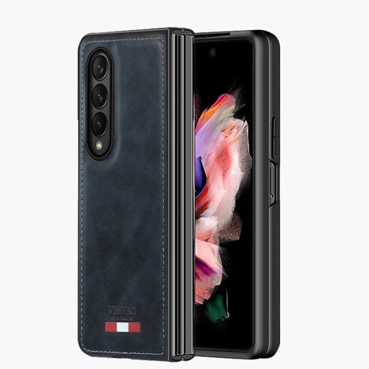 For Samsung Galaxy Z Fold4 VIETAO Plain Leather PU Phone Case(Brown)