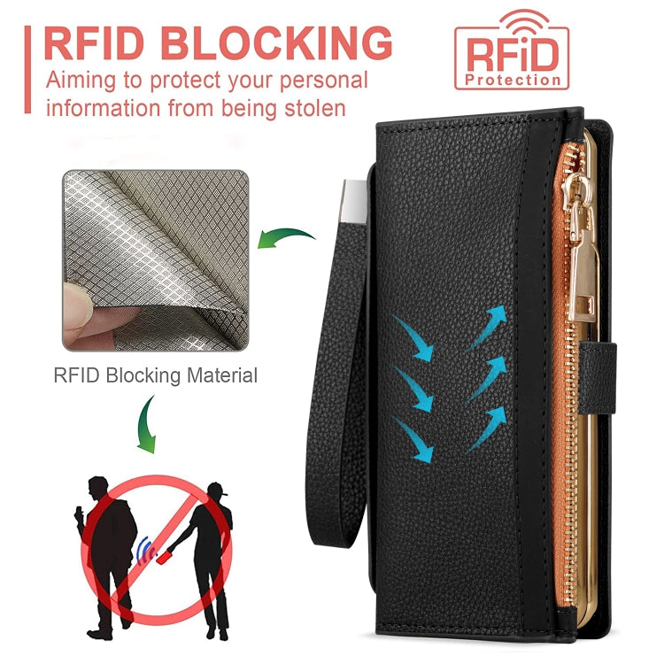 For Samsung Galaxy Z Fold6 VIETAO RFID Wallet Leather Phone Case with Wrist Strap(Red)