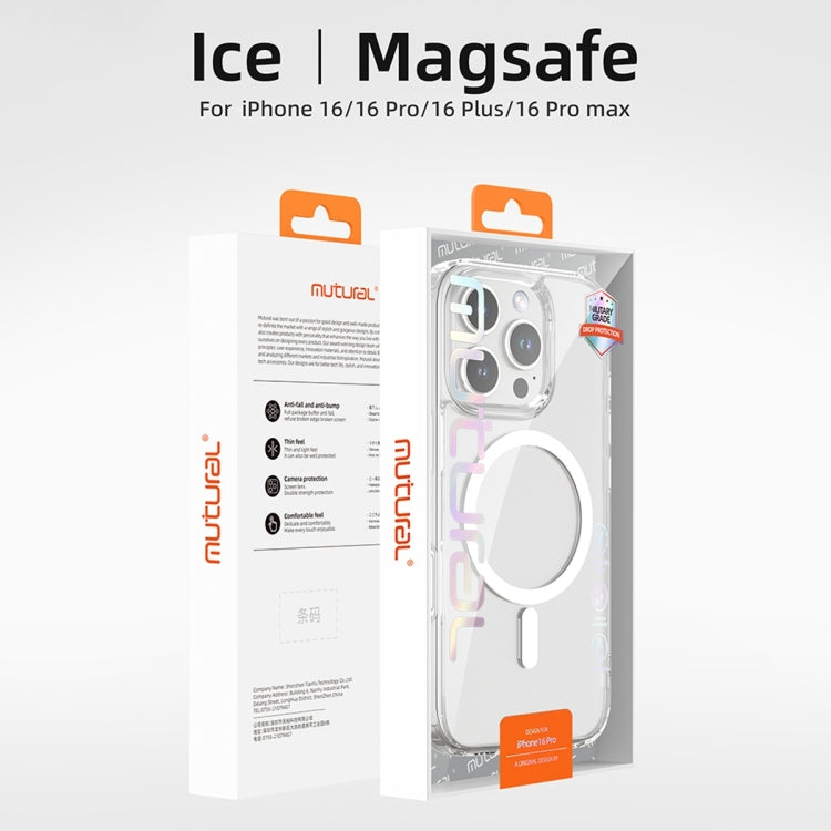 For iPhone 16 Pro Mutural Ice Series MagSafe Magnetic TPU Phone Case(Transparent)