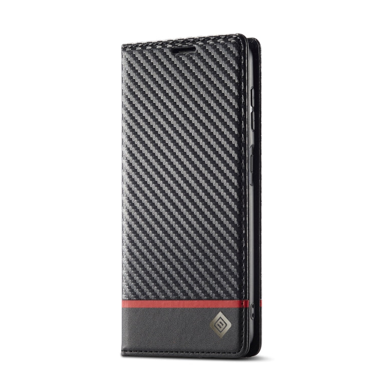 For Samsung Galaxy S24 FE 5G LC.IMEEKE Carbon Fiber Leather Phone Case(Horizontal Black)