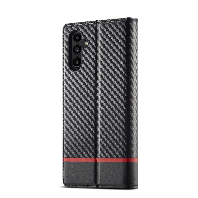 For Samsung Galaxy S24 FE 5G LC.IMEEKE Carbon Fiber Leather Phone Case(Horizontal Black)