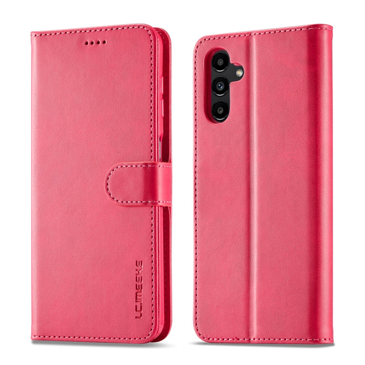 For Samsung Galaxy S24 FE 5G LC.IMEEKE Calf Texture Leather Phone Case(Red)