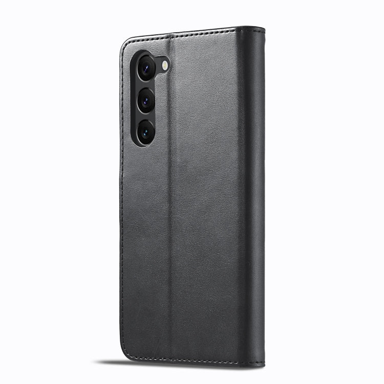 For Samsung Galaxy S25+ 5G LC.IMEEKE Calf Texture Leather Phone Case(Black)