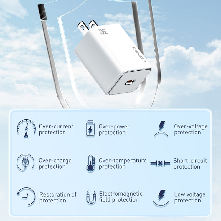 LDNIO A1508C PD30W USB-C / Type-C Fast Charger with 1m 8 Pin Cable(White)