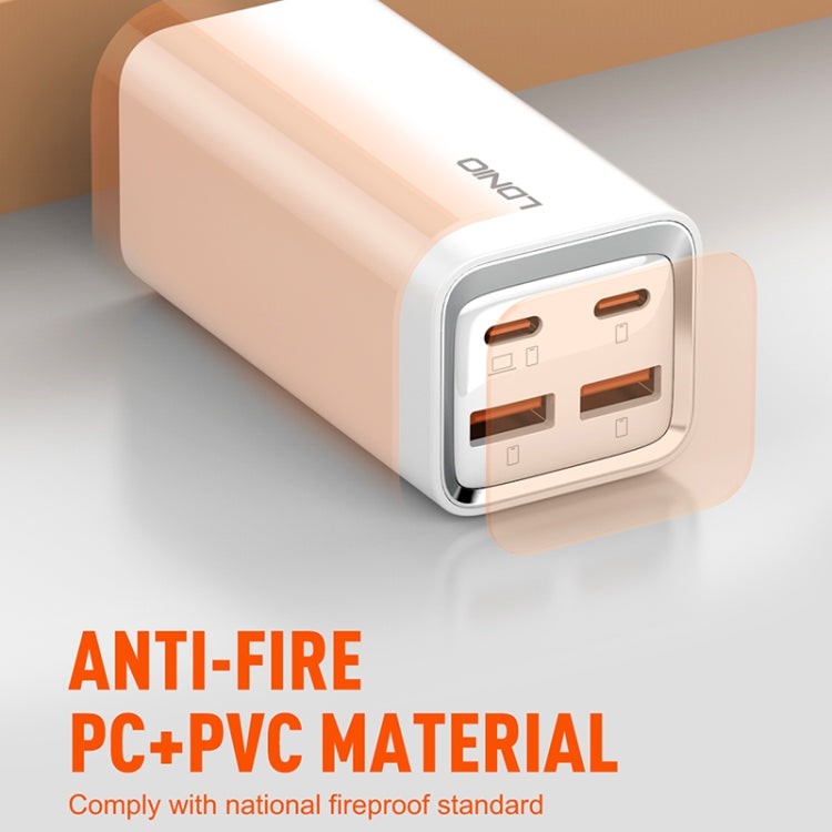 LDNIO A4610C PD65W Dual USB-C / Type-C + Dual USB Fast Charger, Cable Length: 1.5m, Plug Type:UK Plug(White)