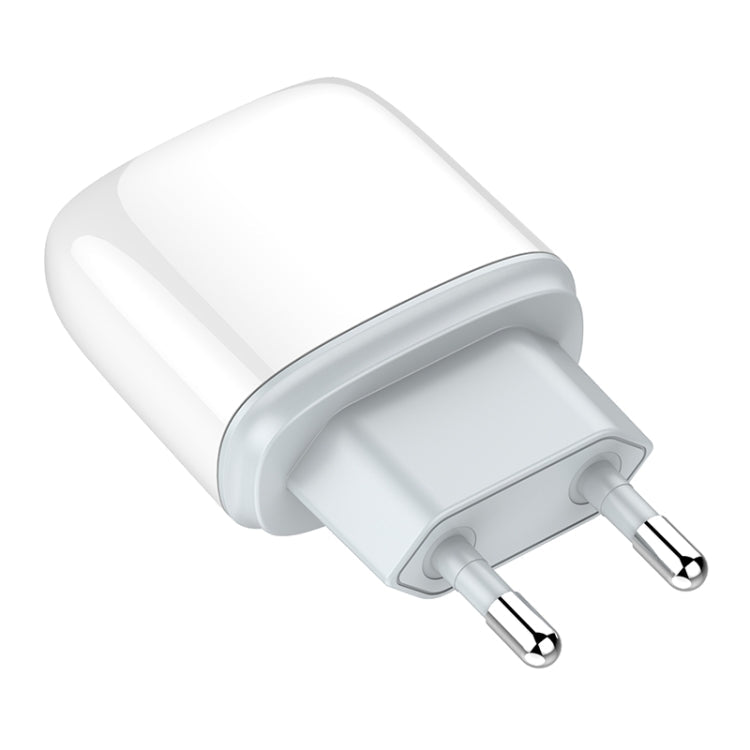 LDNIO Q229 QC3.0 / PD20W USB + Type-C Fast Charger with 1m USB to Micro USB Cable, Plug Type:EU Plug(White)