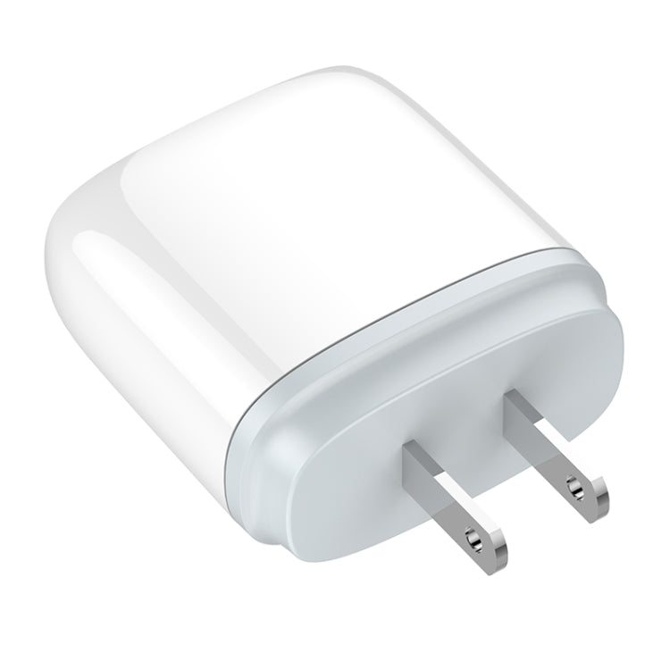 LDNIO Q229 QC3.0 / PD20W USB + Type-C Fast Charger with 1m Type-C to 8 Pin Cable, Plug Type:US Plug(White)