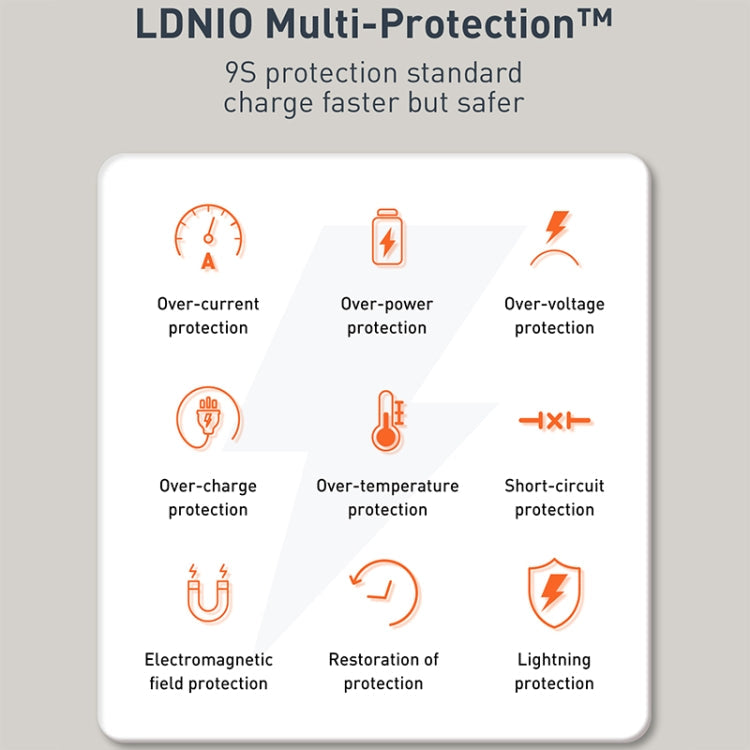 LDNIO Q229 QC3.0 / PD20W USB + Type-C Fast Charger with 1m Type-C to Type-C Cable, Plug Type:UK Plug(White)