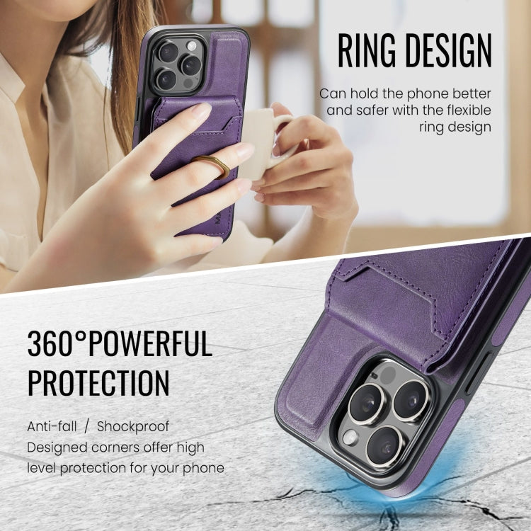 For iPhone 15 Plus MAGKING K1 MagSafe Detachable Wallet RFID Back Cover Phone Case(Purple)