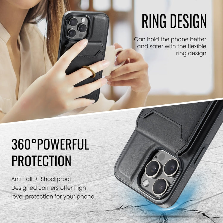 For iPhone 14 Plus MAGKING K1 MagSafe Detachable Wallet RFID Back Cover Phone Case(Black)