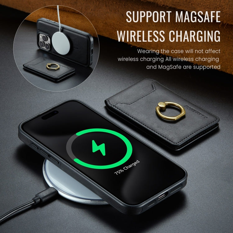 For iPhone 13 MAGKING K1 MagSafe Detachable Wallet RFID Back Cover Phone Case(Black)