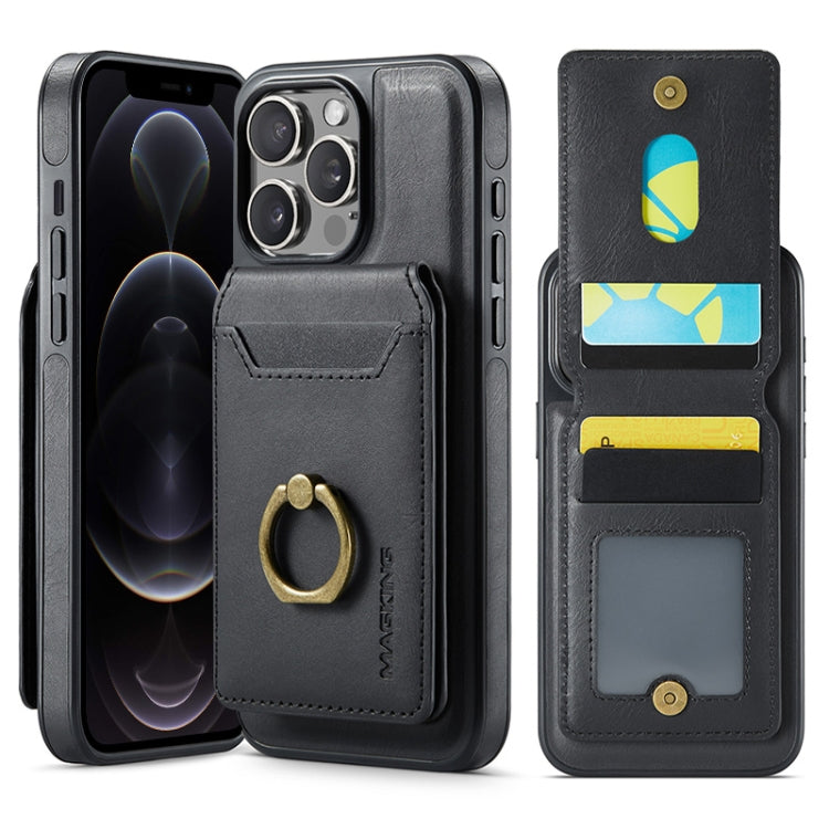 For iPhone 12 Pro MAGKING K1 MagSafe Detachable Wallet RFID Back Cover Phone Case(Black)