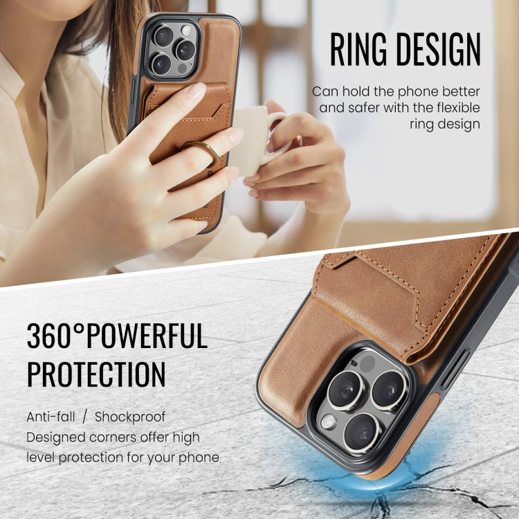 For iPhone 16 Pro Max MAGKING K1 MagSafe Detachable Wallet RFID Back Cover Phone Case(Brown)