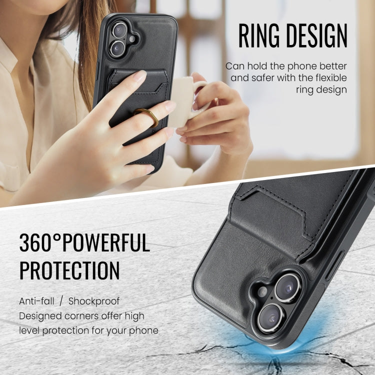 For iPhone 16 Plus MAGKING K1 MagSafe Detachable Wallet RFID Back Cover Phone Case(Black)