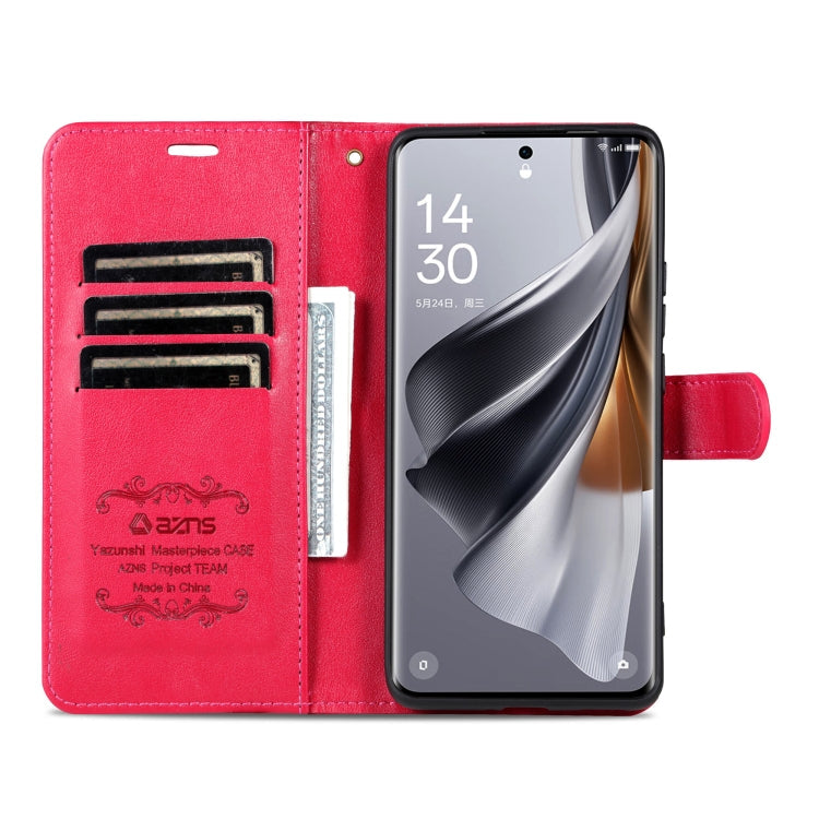 For Redmi Note 14 5G AZNS Sheepskin Texture Flip Leather Phone Case(Red)