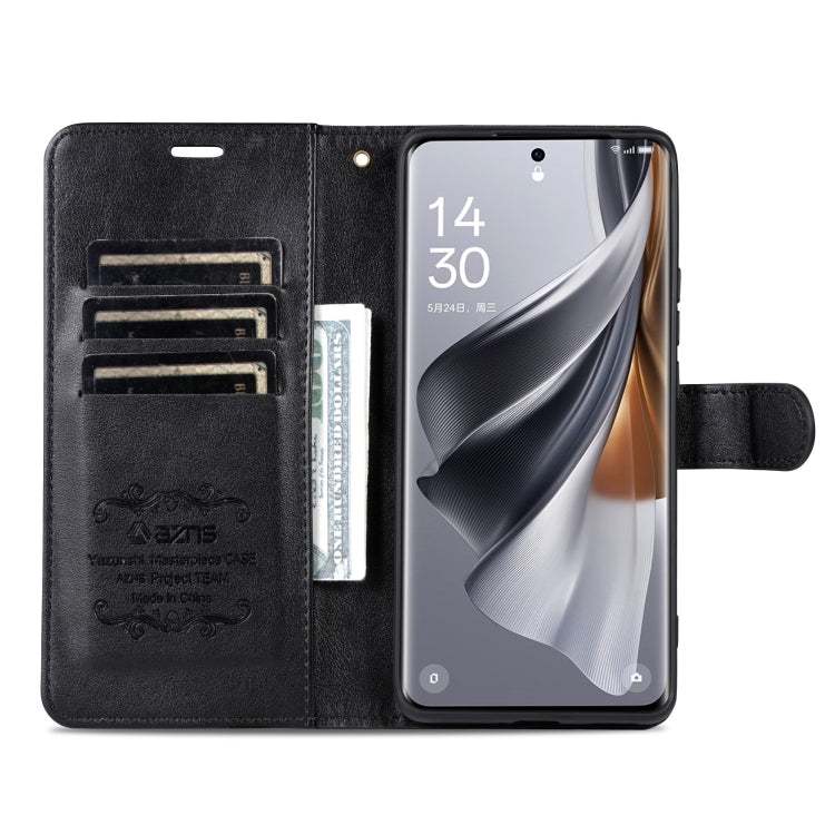 For Redmi Note 14 Pro 5G AZNS Sheepskin Texture Flip Leather Phone Case(Black)