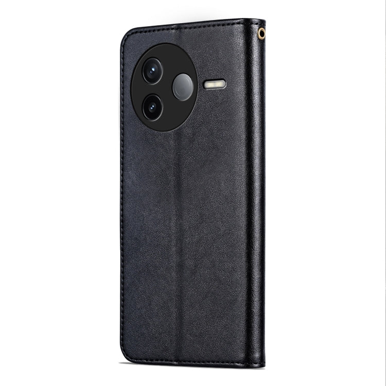 For Redmi K80 AZNS Sheepskin Texture Flip Leather Phone Case(Black)