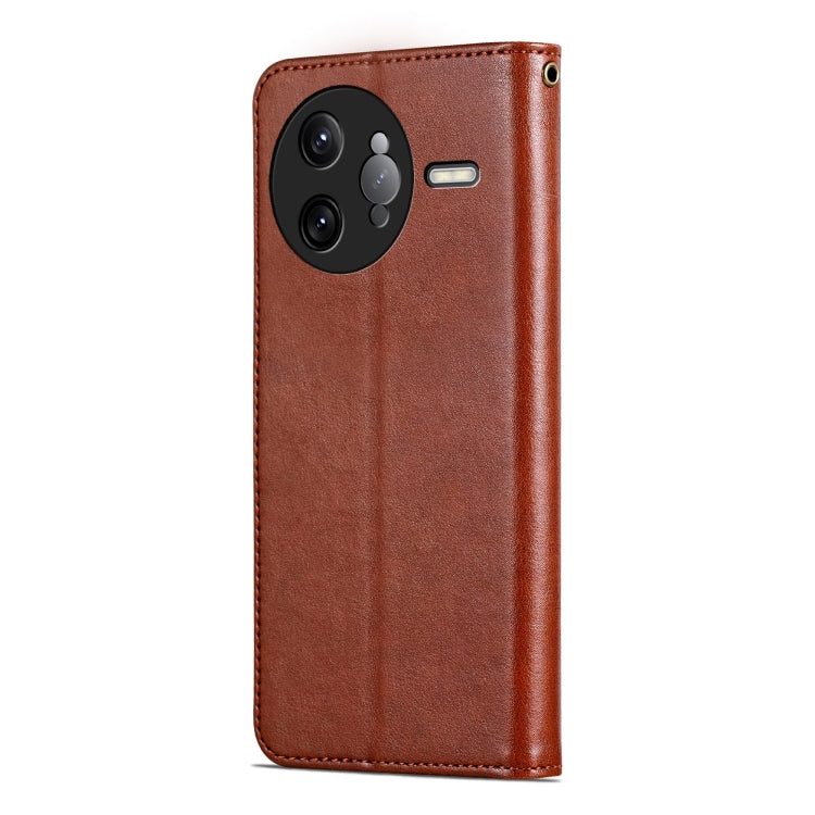 For Redmi K80 Pro AZNS Sheepskin Texture Flip Leather Phone Case(Brown)