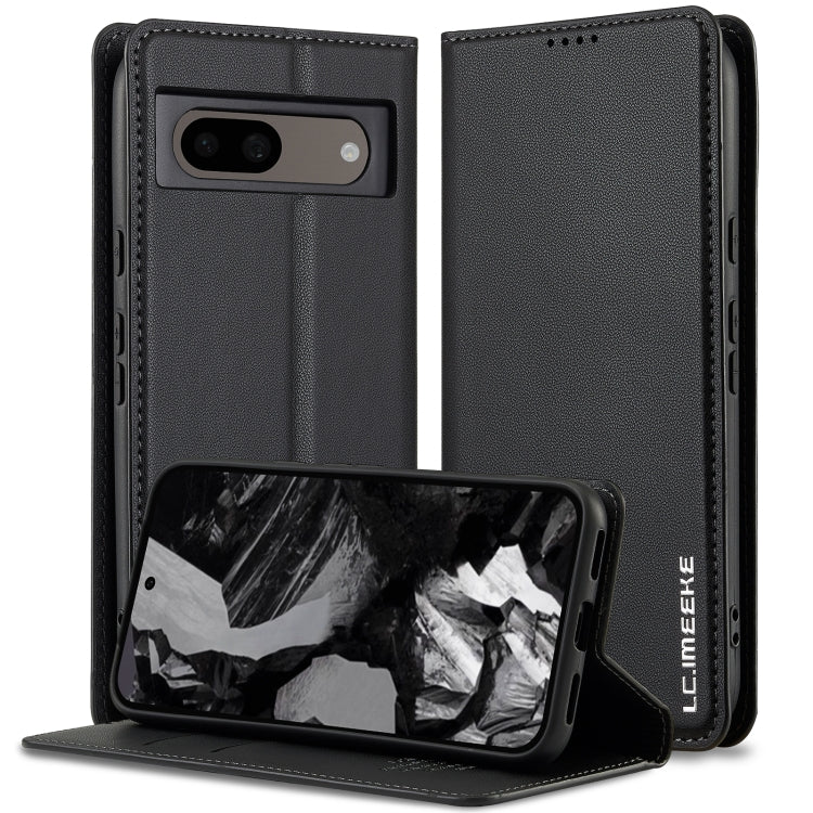 For Google Pixel 8 LC.IMEEKE L1 Series Frosted Fine Texture PU Phone Case(Black)