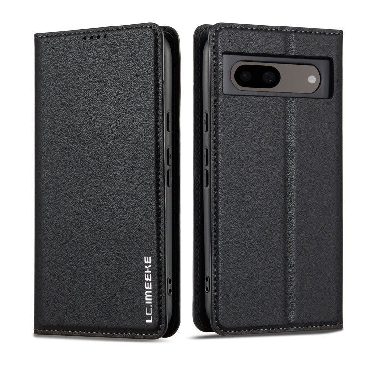For Google Pixel 8 LC.IMEEKE L1 Series Frosted Fine Texture PU Phone Case(Black)