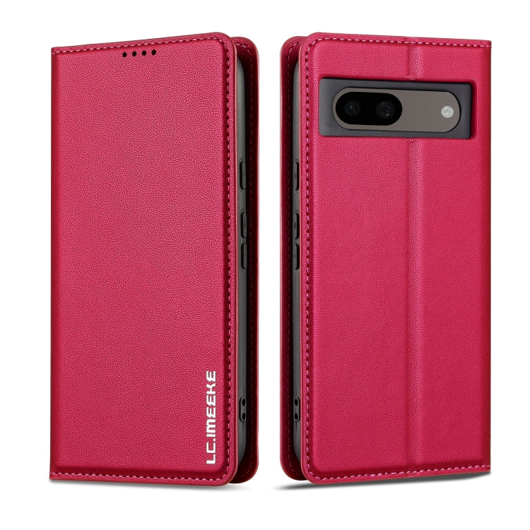 For Google Pixel 8A LC.IMEEKE L1 Series Frosted Fine Texture PU Phone Case(Red)