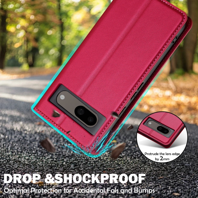 For Google Pixel 8A LC.IMEEKE L1 Series Frosted Fine Texture PU Phone Case(Red)