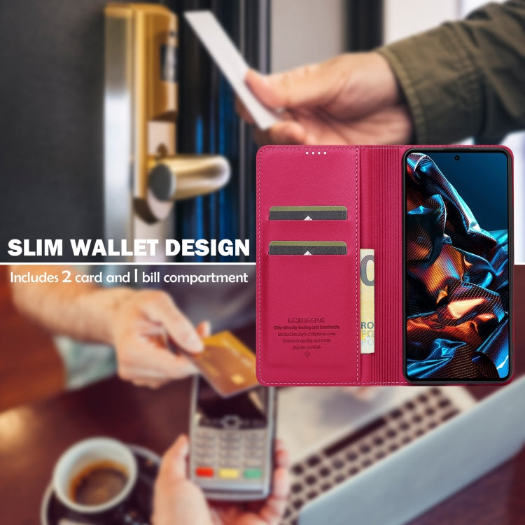For Xiaomi Poco X5 LC.IMEEKE L1 Series Frosted Fine Texture PU Phone Case(Red)