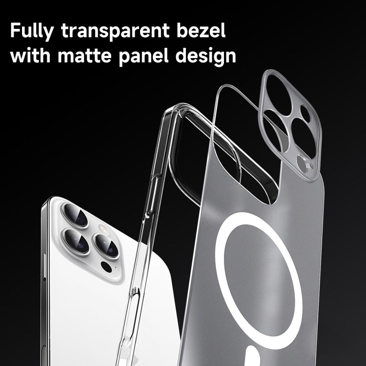 For iPhone 14 Pro SULADA Crystal Sand Series Electroplating Frosted MagSafe Magnetic Phone Case(Transparent)