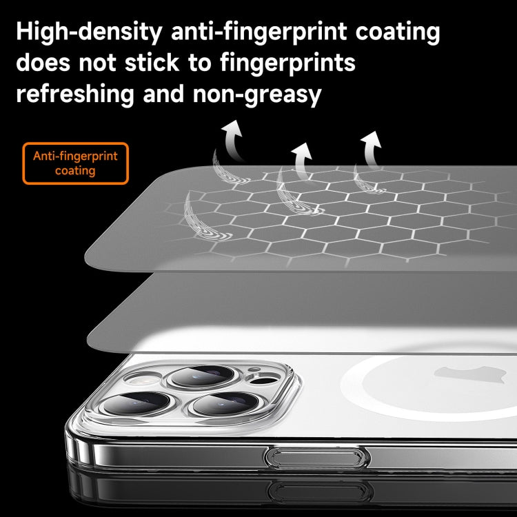 For iPhone 16 Pro SULADA Crystal Sand Series Electroplating Frosted MagSafe Magnetic Phone Case(Transparent)