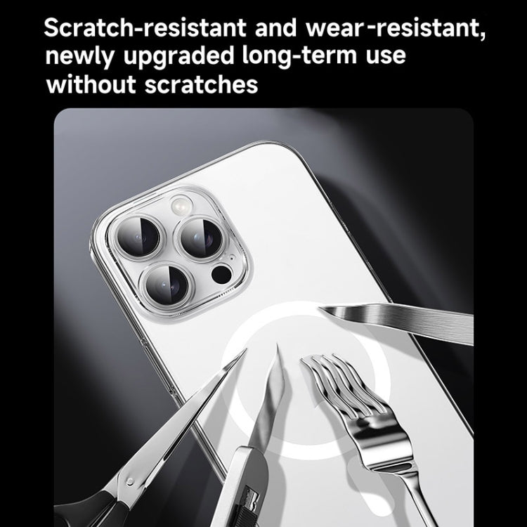 For iPhone 16 Plus SULADA Crystal Sand Series Electroplating Frosted MagSafe Magnetic Phone Case(Transparent)