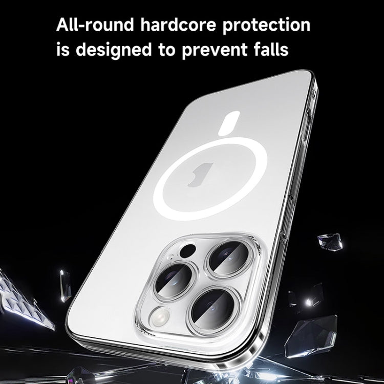 For iPhone 14 Pro SULADA Crystal Sand Series Electroplating Frosted MagSafe Magnetic Phone Case(Transparent)