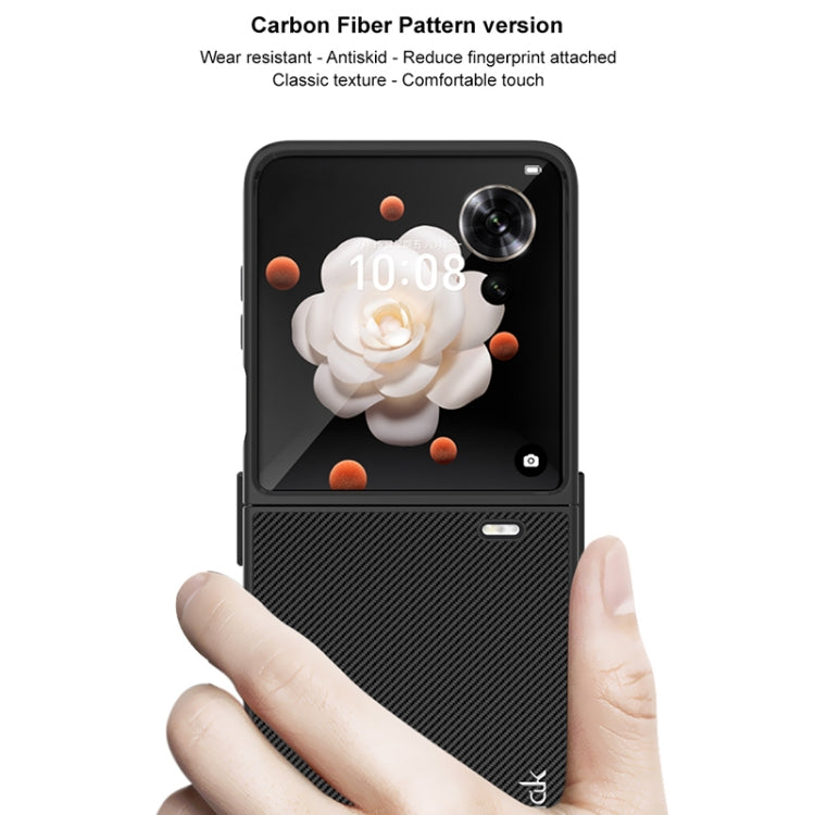 For Honor Magic V Flip imak Ruiyi Series Carbon Fiber PU + PC Phone Case