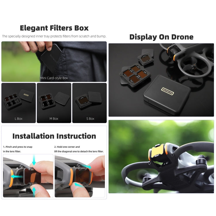 For DJI Avata 2 Sunnylife Camera Lens Filter, Filter:ND128