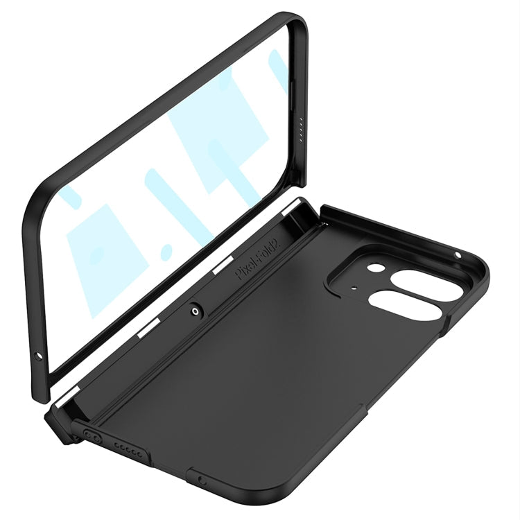 For Google Pixel 9 Pro Fold GKK Integrated Fold Hinge Card Slot Phone Case with Holder(Carbon Fiber)